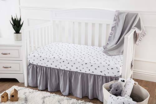 Image of TL Care 100% Natural Cotton Fitted Crib Sheet 52 inch x 28 inch - Soft, Breathable, Hypoallergenic & Gentle Toddler Bed Sheet, Alphabet, Neutral for Boys & Girls