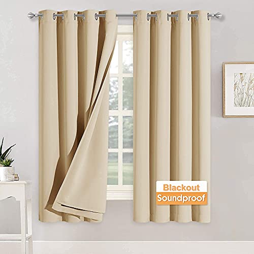 RYB HOME Soundproof Curtains for Bedroom - Light Block Noise