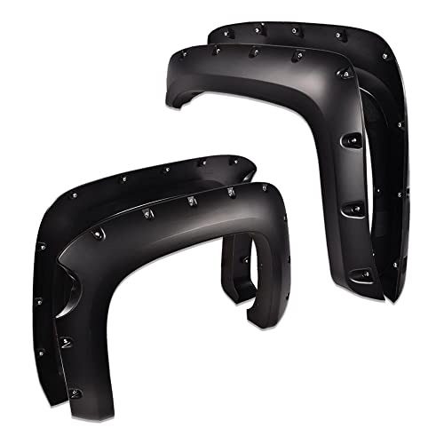 PIT66 Fender Flares Compatible With 2007-2013 Chevy Silverado 1500 LT/LTZ/WT/LS/Hybrid/XFE With 69.3