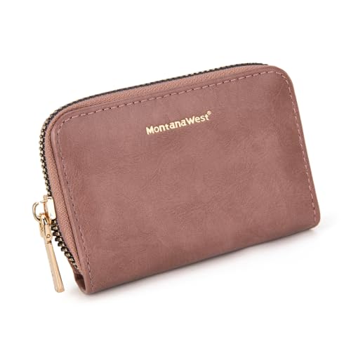 Image of Montana West Rfid Card Holder For Women Compact Credit Card Case Small Card Wallet with Zipper For Female Ladies Lightweight & Easy to Carry