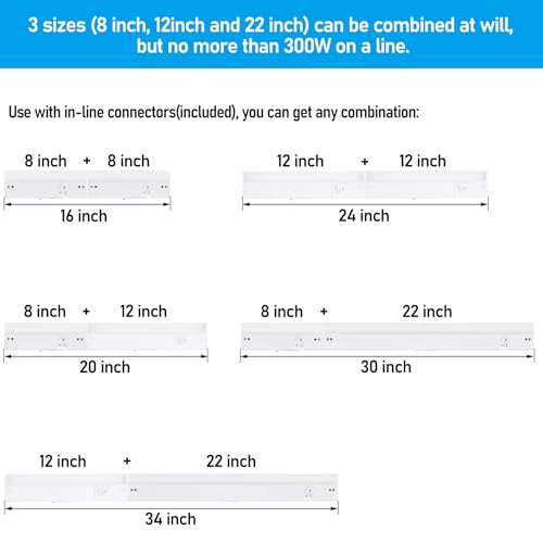 TORCHSTAR 4-Pack 12 Inch 5CCT LED Under Cabinet Lighting Aluminum, White by TORCHSTAR - Image 7