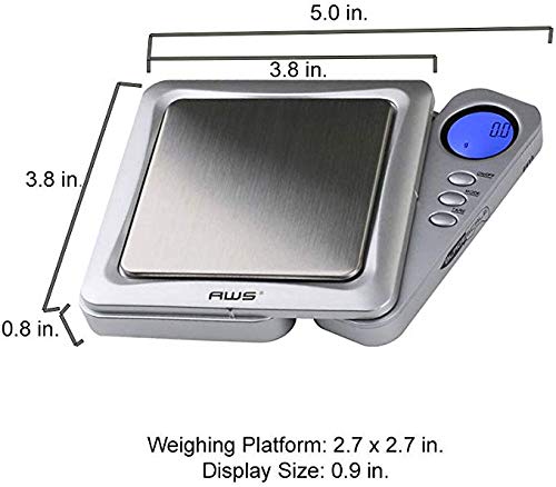 Aws - Blade Series - Digital Precision Pocket Weight Scale, Silver, 650 X 0.1G. #TOP4