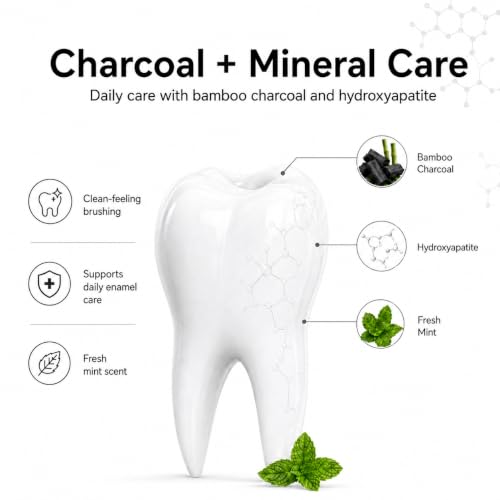 Charcoal Whitening Toothpaste Fresh Breath Oral Care 3.5 oz 3 Pack — view 4