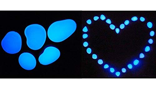 Hayodo Glow In The Dark Garden Pebbles Stone For Walkway Yard And Décor (Blue 100Pcs) #TOP5