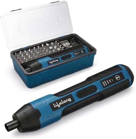 Lifelong 105 Pcs Electric Cordless Screwdriver Kit | Precision Mini Screwdriver | Forward-Reverse Function | Mobile & Laptop Repair Kit | Adjustable Torque | 1600mAh Battery | CR-V Bits | USB-C Cable