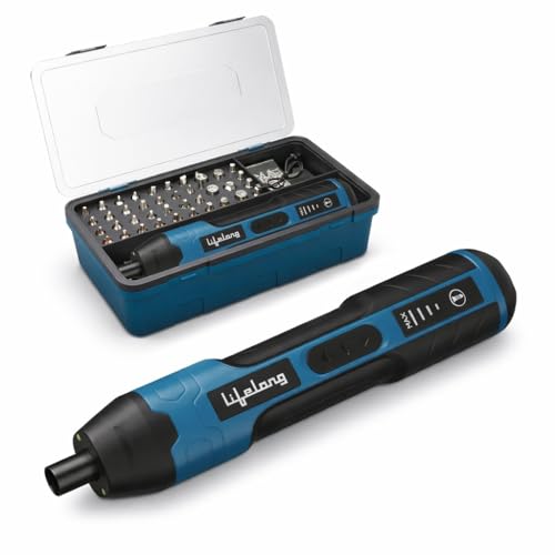 Lifelong 105 Pcs Electric Cordless Screwdriver Kit | Precision Mini Screwdriver | Forward-Reverse Function | Mobile & Laptop Repair Kit | Adjustable Torque | 1600mAh Battery | CR-V Bits | USB-C Cable