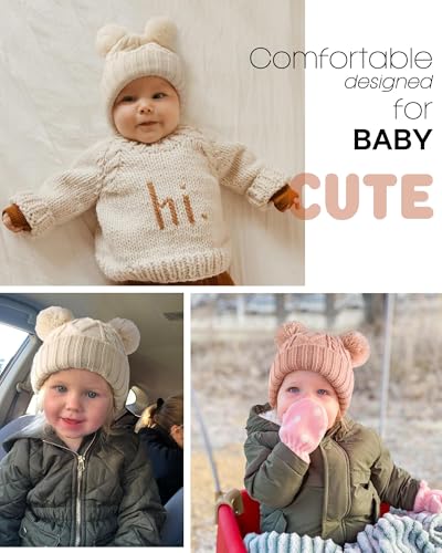 FURTALK Toddler Winter Hat Pom Pom Beanie Knitted Warm Hats for Baby Kids Boys Girls Black