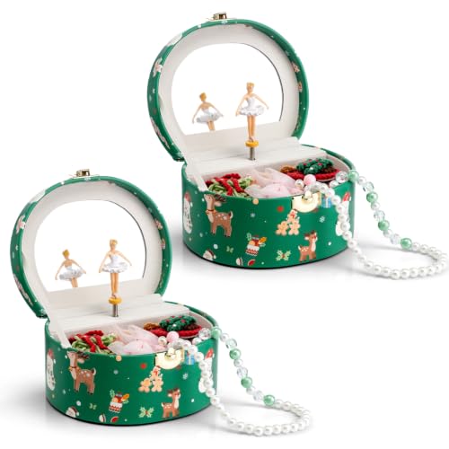 VLANDO Musical Jewelry Box for Girls, Arc Design with Spinning Ballerina