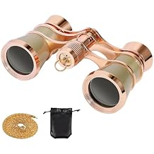 Scicalife Mini Vintage Binoculars 3X25 Crystal Clear Indoor Stage Viewing & Hands-Free Chain Carry for Concerts, Musicals, Broadway Shows, Adults and Women