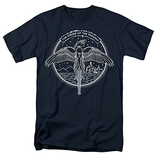 Harry Potter The Order of The Phoenix Circle Line Art Shirts for Men, Short Sleeve T Shirt, Officially Licensed (Medium) Navy