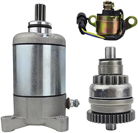 XINGHOPUTH Starter and Bendix and Relay 3090188 for Polaris ATV Sportsman 500 400 2006-2012,Scrambler 500 2007-2012,Trail Boss 330 08-13,UTV Ranger 500 400 07-14 18645
