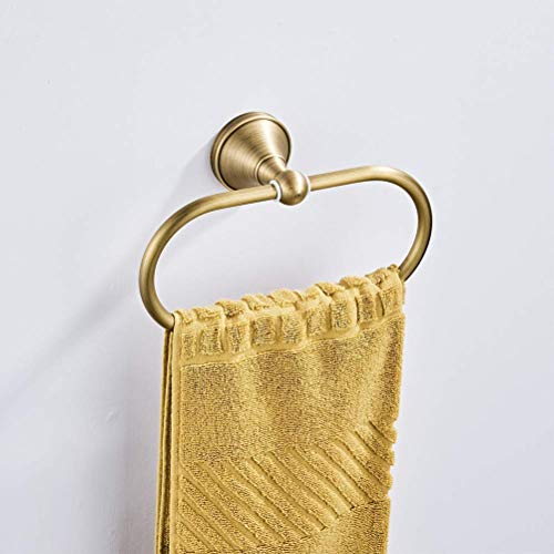 Aothpher Bathroom Toilet Tissue Holder And Oval Towel Ring Wall Mounted,Antique Brass Finish #TOP1