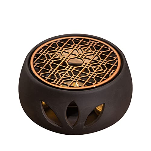Keramik Stövchen,Teewärmer Teekanne Wärmer Hohl geschnitztes Design Porzellan Heizung mit Teelichthalter und Herdmatte für die Wärmeerhaltung von Tee und Kaffee Geeignet Cover