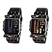 MINILUJIA Men Cool Digital Watch Binary Time LED Display Waterproof with Rubber Band Unique Creative Fashion Sport Wristwatches One PCS (Black)