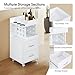 BarberPub Salon Rolling Trolley with Pegboard, Hair Styling Utility Cart for Storage, Barber Tool Organizer with Drawers & Dry Holders, White Mobile Esthetician Cart for Beauty, SPA, Tattoo 2492