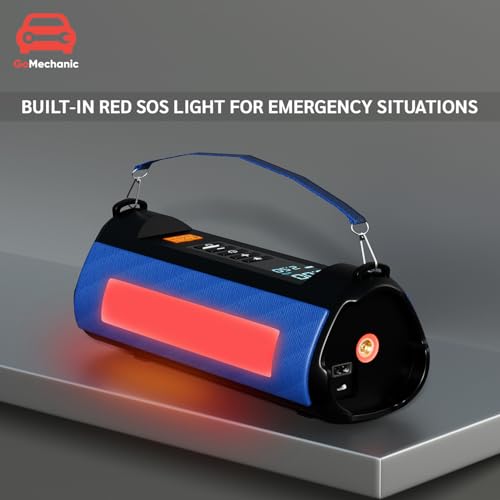 Image of GoMechanic Portable Jump Starter for Car Battery | 10000mAh | Car Battery Jump Starter & Tyre Inflator | 1000A Peak Current | 5L Petrol & 3L Diesel Engines | 150 PSI Air Pump | LED Light & Power Bank