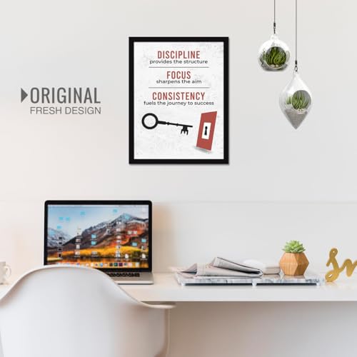 Image of Chaka Chaundh - Discipline Quote - DISCIPLINE provides the structure FOCUS sharpens the aim CONSISTENCY fuels the journey to success - Motivational Quotes frames for Office, Student - (11 X 14 Inches)