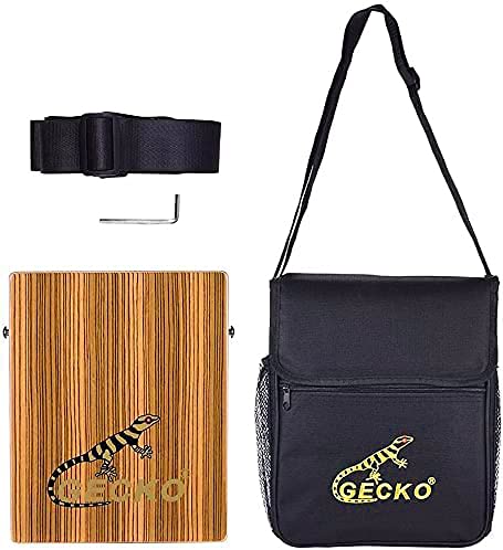 Gecko Travel Cajon Box Drum-Wooden Percussion Box Musical Instrument Cajon Box Drum Basic Box Drum With Carrying Bag #TOP5