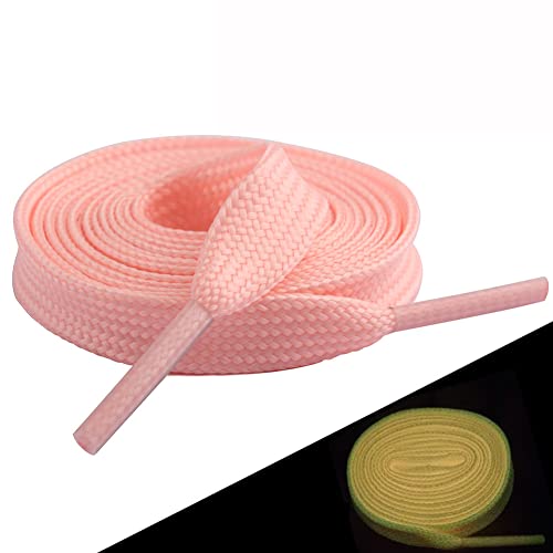 Anevous 5 paia di lacci luminosi, fasce piatte per scarpe notturne, fluorescenti e creative, per sneakers, scarpe sportive, feste o danza, ricambio per lacci, Colore: rosa., 120