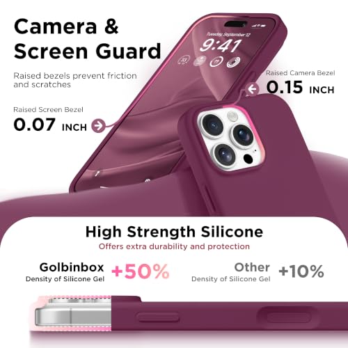 Image of GolbinBox Magnetic for iPhone 16 Pro Max Case, Silicone Cover, Deep Red
