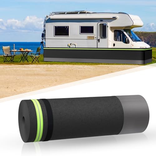 Easy Installation Car Skirting, 49.2' x2.6' Full Automobiles Skirt, PVC Connect with Tightly Metal Plates, Convenient Storage Wheel Car Covers for Garden, Outdoor, Yard (Black, 2.6 x49.2 ft)