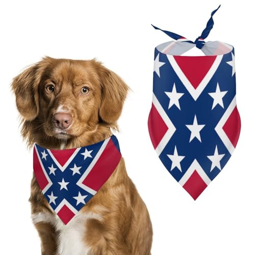 Texas Rebel Flag Printed Dog Bandanas Pet Scarf Triangle Adjustable Kerchief Accessories for Cat Dog