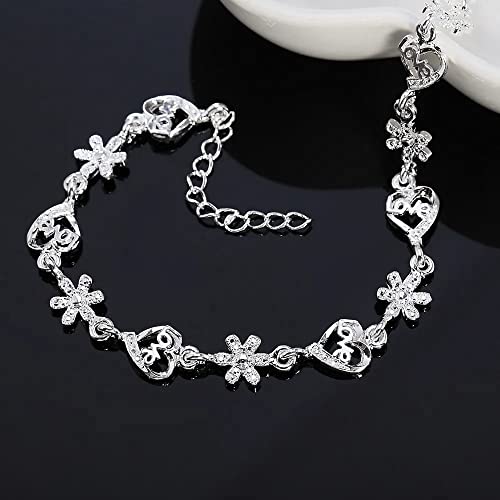 Bracelet crystal heart flower chain aux finitions de prestige - 3
