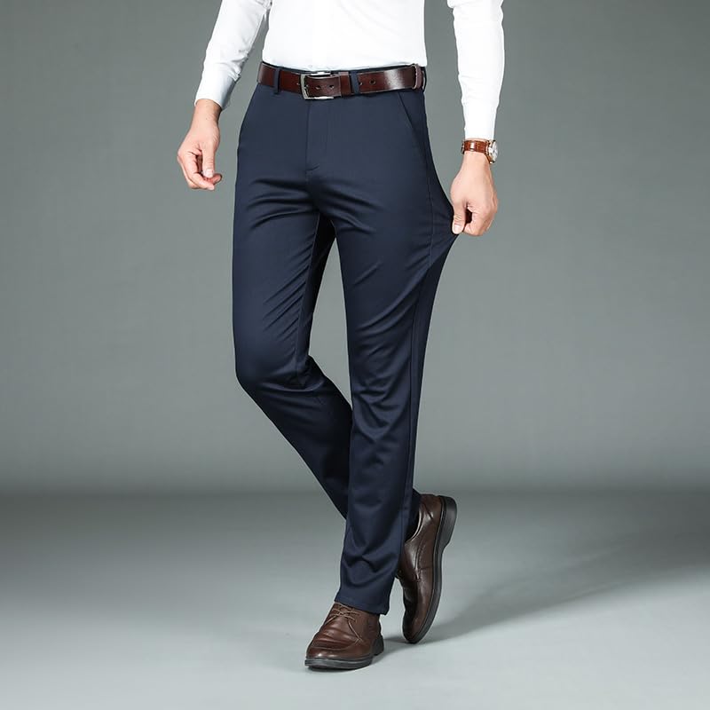 Silamone Timeless Stretch Pants, Timelessflex - Men's High Stretch Straight Fit Pants, Straight Fit Suit Trousers2