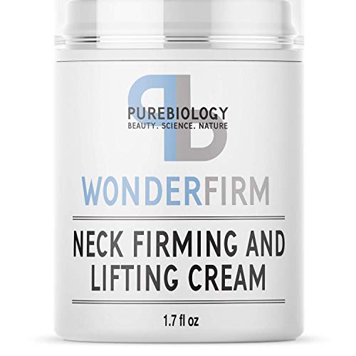 Pure Biology Neck Firming Cream with Shea Butter, Reduces Double Chin & Wrinkles for Women & Men