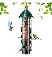 Squirrel Proof Bird Feeders for Outdoors Anti Squirrel Buster Hanging Metal Mesh Wild Bird Seed F...