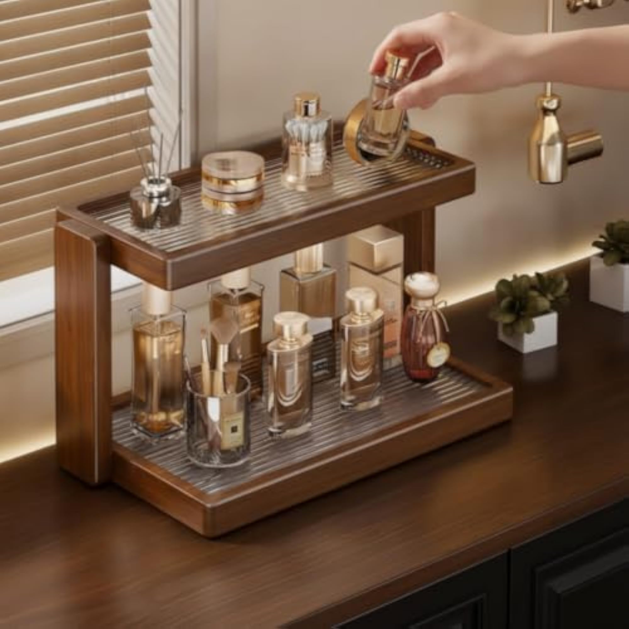 Open-Frame Makeup Organizer, Space-Saving