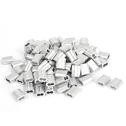 uxcell 2mm Wire Rope Aluminum Sleeves Clip Fittings Cable Crimps 100pcs