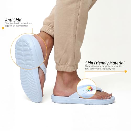 Image of YOHO Drizzle Soft Slippers for Women, Mild Acupressure, Lightweight, Anti Skid & Slip, Diabetic Footwear for Woman, Home Wear Bathroom Chappal for ladies | Waterproof Monsoon & Rainy Footwear