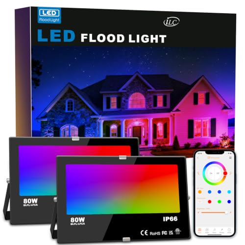 ILC LED Flood Light 30W Outdoor RGB Color...