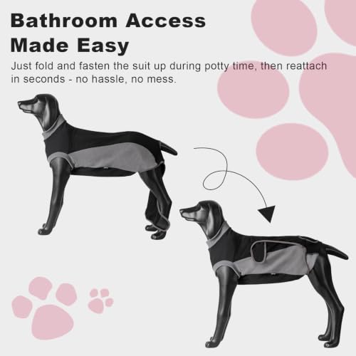 Image of Dog Surgery Recovery Suit,Dog Recovery Suit After Surgery for Female Spay Male Neuter,Soft Anti Licking Recovery Suit for Dogs,Dog Onesie for Abdominal Wounds,Black,S