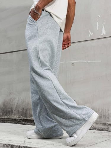 Image of dockstreet Straight Wide fit Long Length Trouser Style Drawstring Trackpant for Men /Trending Sporty Style, Relaxed Casual Pants for Men