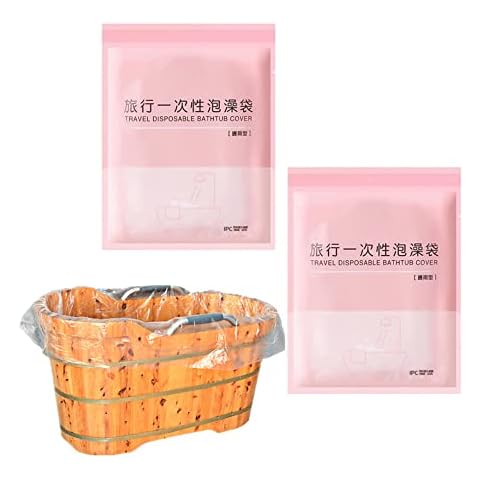 2 Pcs Disposable Bathtub Bag Film Cover Liner Bag Ultra Large Portable Disposable Bathtub Cover Liner Bathtub Liner Plastic Bag for Traveling Hotel Household Salon Cover