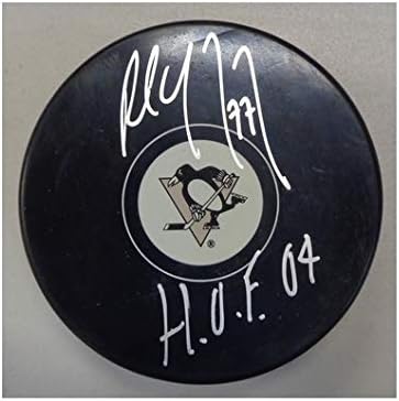 Paul Coffey Autographed Pittsburgh Penguins Logo Puck w/"HOF 04" Inscription