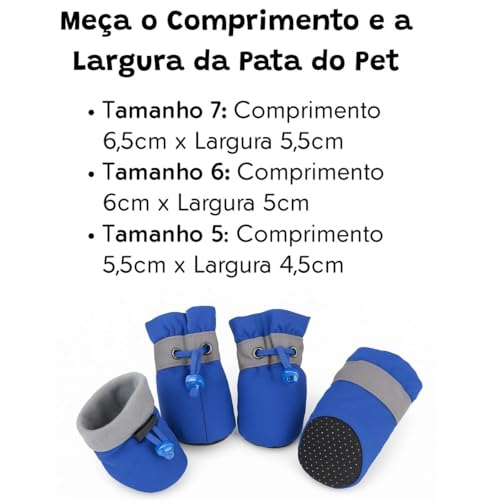Bota de Tecido Azul para Cachorro Botinha Pet (AZUL, 5)