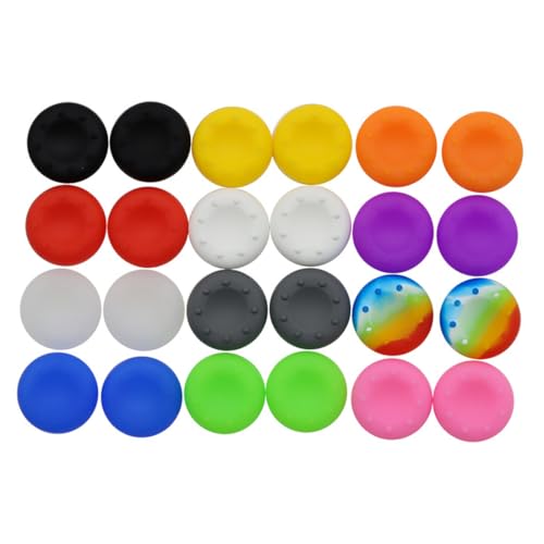 JEYORZY 24 Stück Joystick Kappen PS5 Controller Sticks Grips,Silikon Thumbsticks Grips Caps, Controller Zubehör Series, Analogstick Aufsätze Schutzkappen, Joystick-Schutz Aufsätze,Daumengriffkappen