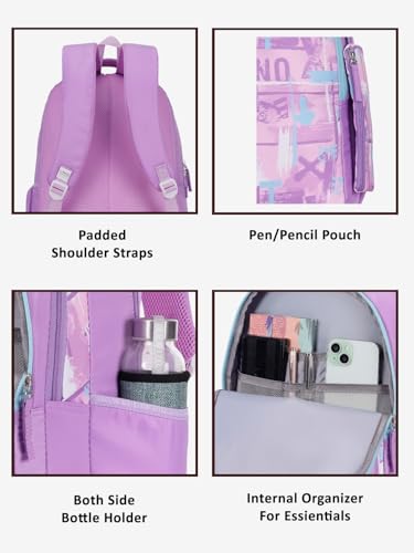 Image of Lavie Sport Canvas Laptop Backpack | 37 Liters | Fits Upto 16 Inch | Laptop Compatiable | Rain Cover | Gift for Boys & Girls