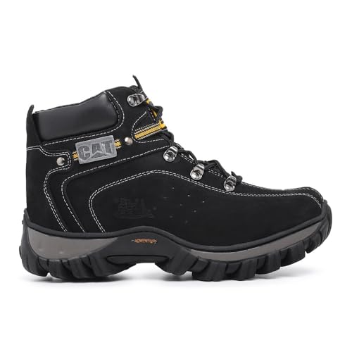 Bota Coturno Caterpillar Adventure Couro Legítimo + Palmilhas Gel. Unissex. (42, Preto)