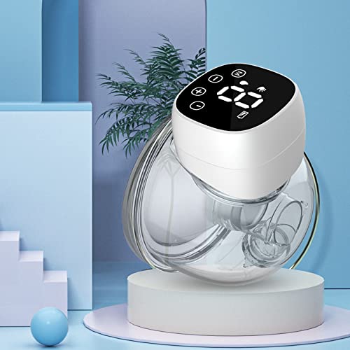 Extractor de leche eléctrico portátil, funcionamiento ultrailencioso con duración prolongada, recargable, diseño manos libres, 9 niveles/3 modos, libre de BPA (2) (blanco)