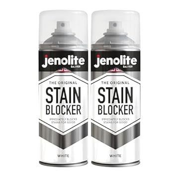 JENOLITE Stain Blocker Paint | WHITE | 2x400ml | Damp Seal Paint | Stain Block Spray | Damp & Anti Mould For Walls & Ceilings | Immediately Block Stains, Mould & Mildew