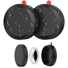 【2 PEZZI】Porta Apple AirTag Impermeabile, Custodia AirTag con Forte Adesivo, Antishock e Antigraffio Cover AirTag per Bici, Bagagli, Droni, Telecomando TV (Nero*2)