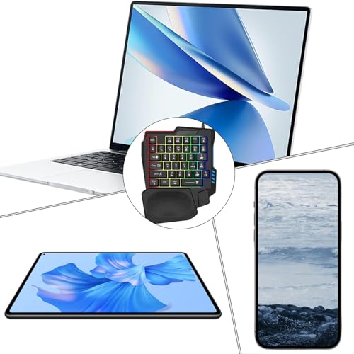 Teclado mecánico portátil y ergonómico de una sola mano con teclas de juego programables 6