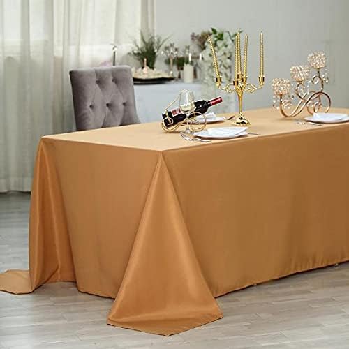 Miniatura 5 de Mantel rectangular de poliéster  89.8 x 140.2in  Oro  1 Pc.