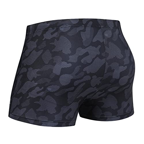 K898 Men’s Swim Jammers Square Leg Swimming Suits Men Athletic Swimwear With Drawstring And Lining Swimsuit Jammer(Black Camo L) #TOP1