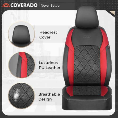 Image of Coverado Car Seat Covers, Seat Covers Full Set, 5 Seats Automotive Seat Cover, Mesh Breathable Seat Protectors, Universal Fit for Most Cars