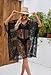 Women's Swimwear Cover-Up for Beach and Pool, Lace V-Neck Swimsuit Dress, Bikini Cover-Up (Black)